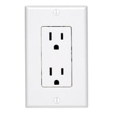 Leviton C24-05675-00W Duplex Receptacle, 2 -Pole, 15 A, 125 V, Push-In, Side Wiring, NEMA: 5-15R, White